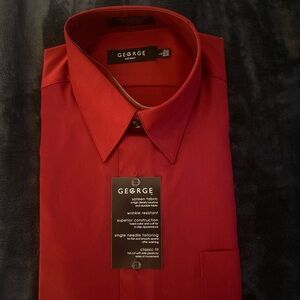 George Men's Bold Red Dress Shirt